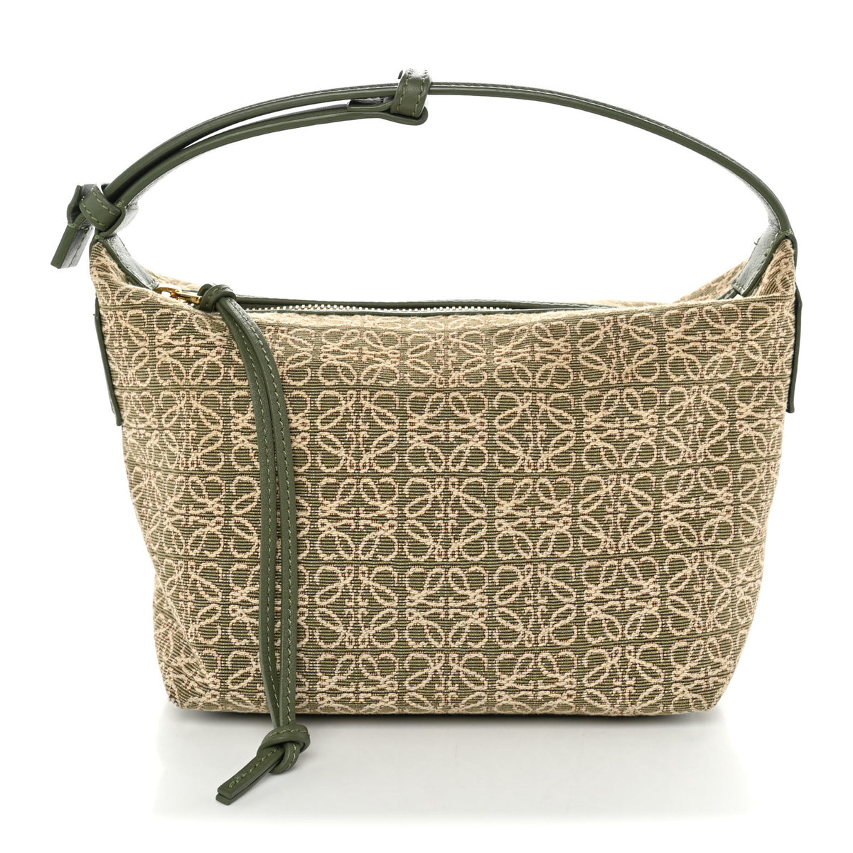 Jacquard Anagram Calfskin Small Cubi Bag Avocado Green