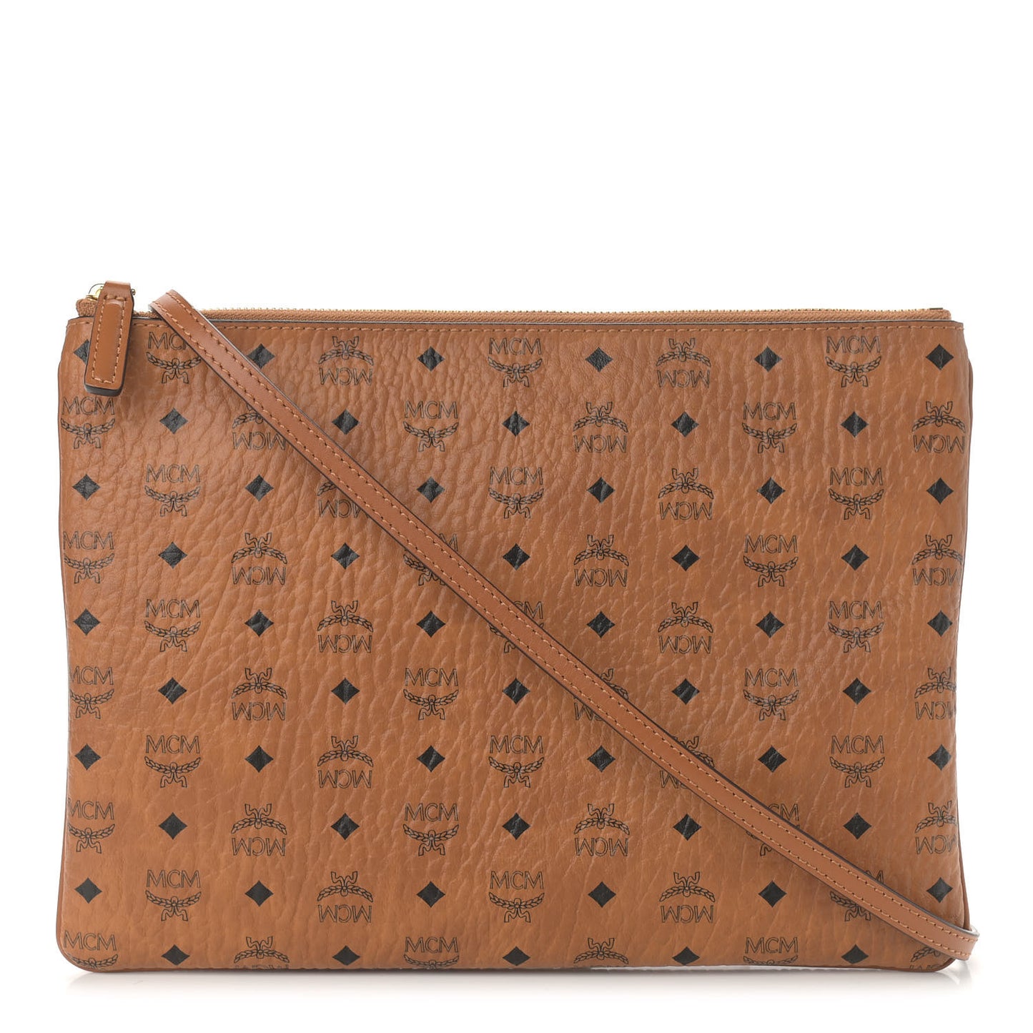 Visetos Medium Crossbody Pouch Cognac