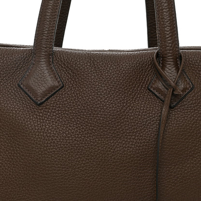 Hermes Taurillon Clemence Victoria II 35 Chocolate 8 of 10