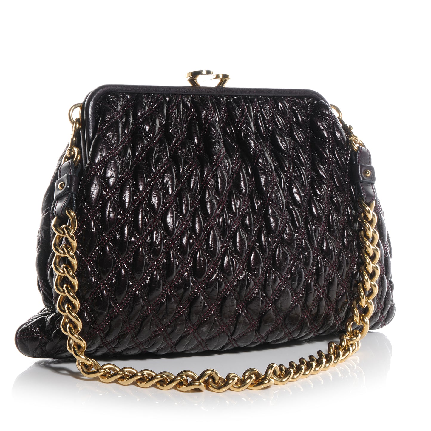 Calfskin Quilted Elastic Mina Stam Plum