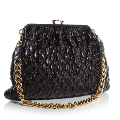 Marc Jacobs Calfskin Quilted Elastic Mina Stam Plum 3 of 9