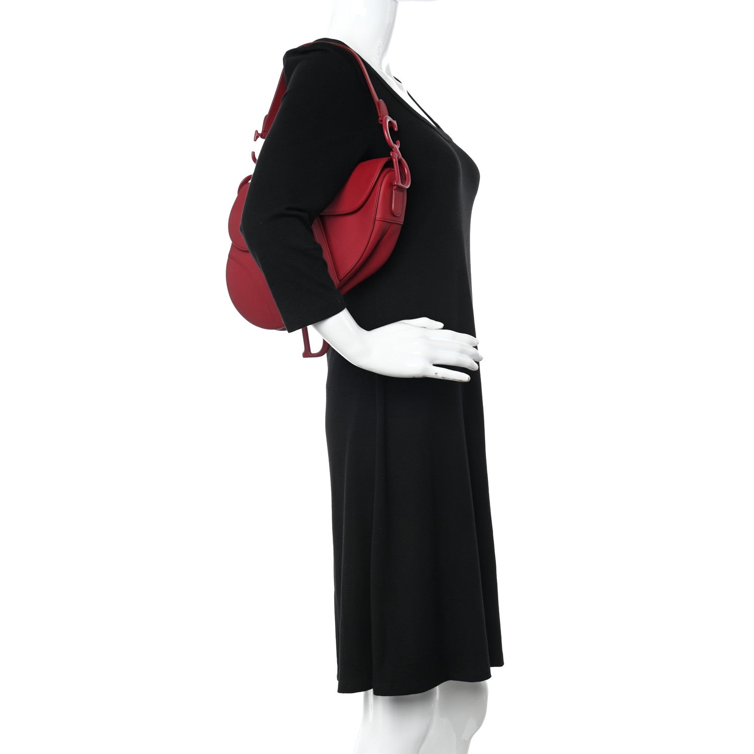 Christian Dior Ultra Matte Calfskin Saddle Bag Red 2 of 10