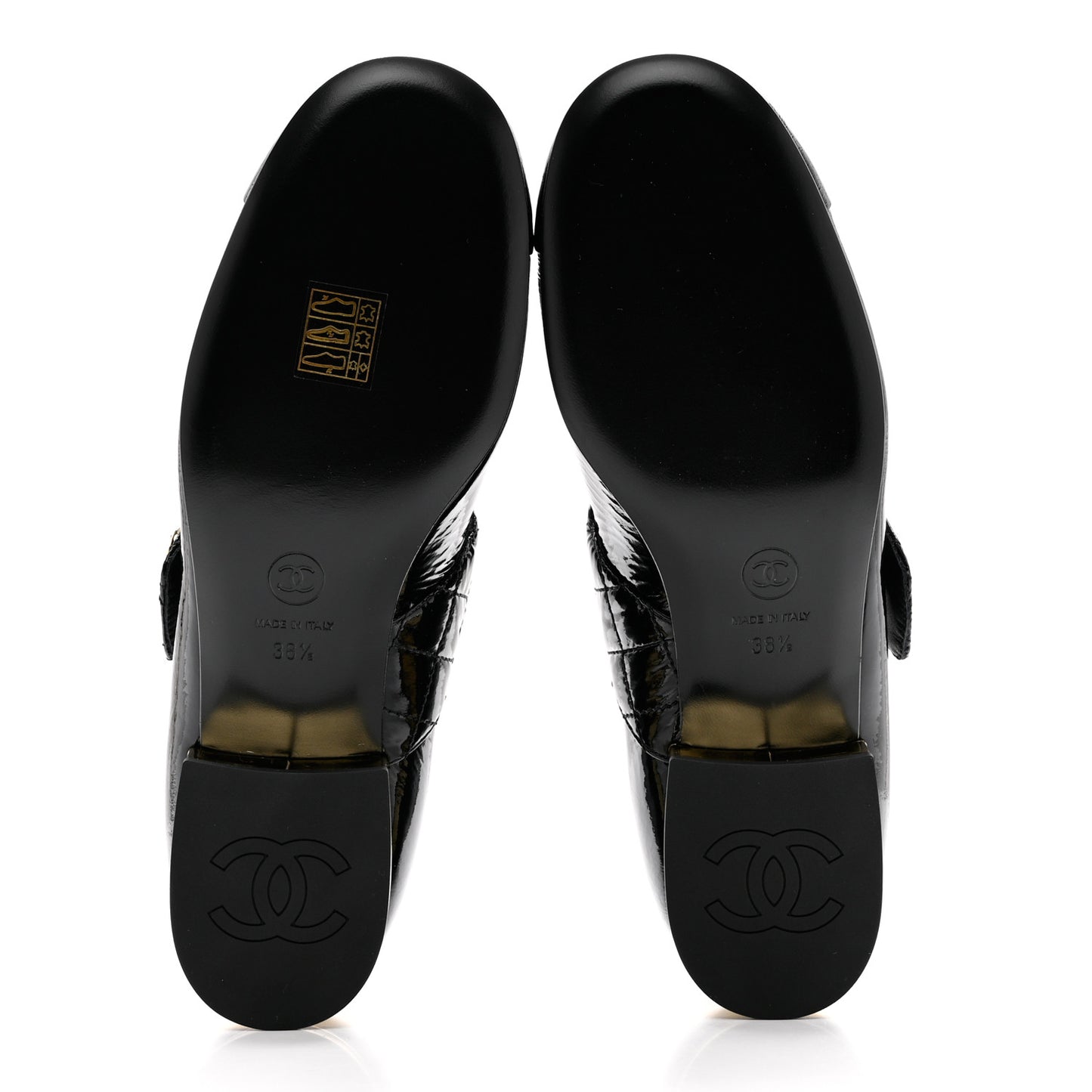 Patent Goatskin Cap Toe Mary Janes 38.5 Black