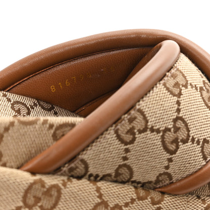 Gucci Monogram GG Calfskin Angelina Platform 55mm Slide Sandals 35 Camel Ebony 9 of 10
