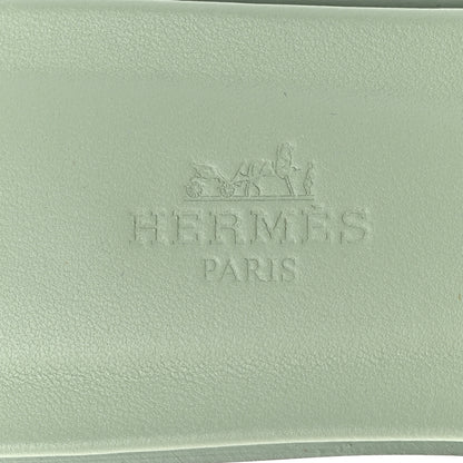 Hermes Calfskin Oran Sandals 38 Vert D'eau 7 of 10