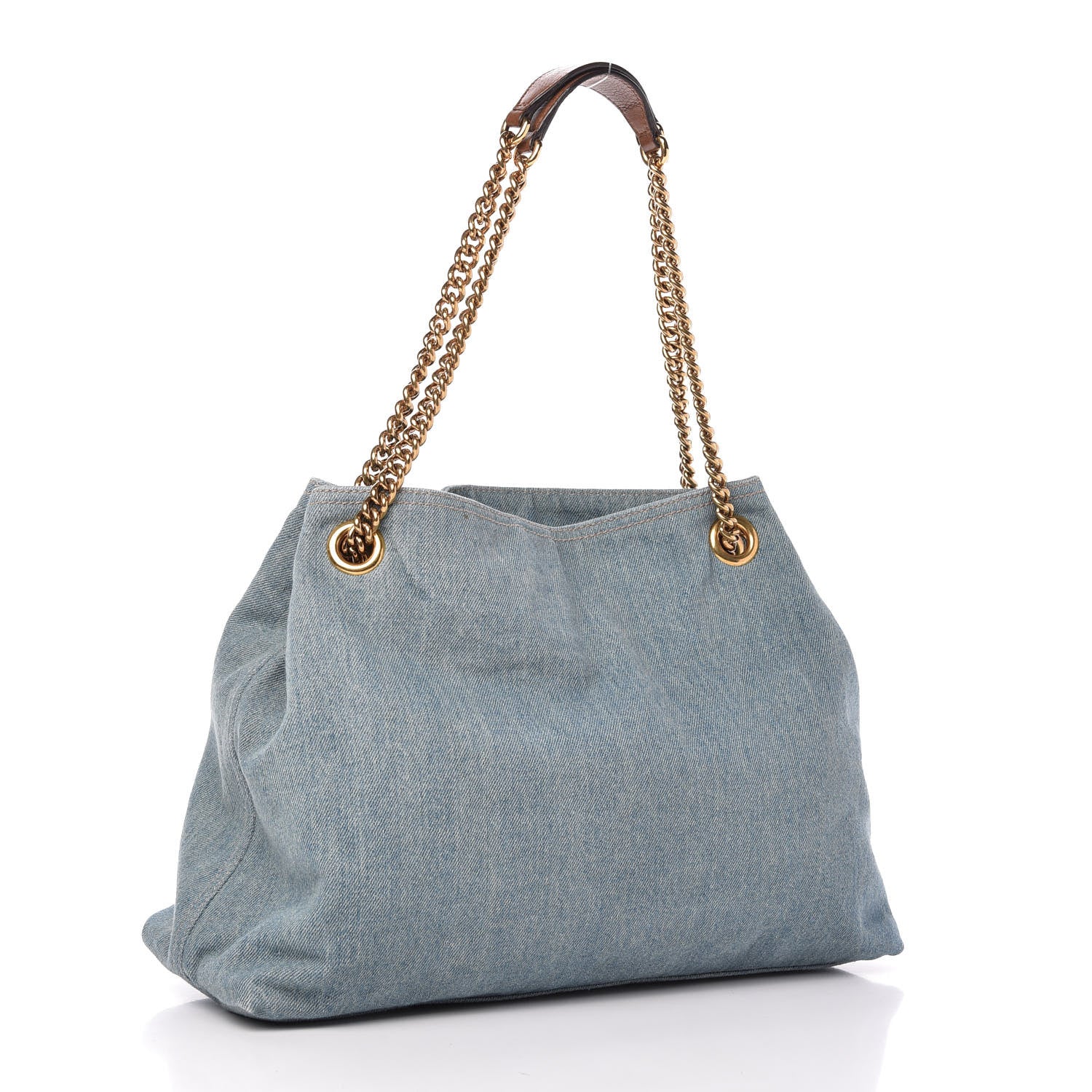 Gucci Denim Medium Soho Chain Shoulder Bag Blue 3 of 9