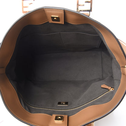 Fendi Vitello Glacier Medium FF Tote Nocciola 4 of 9