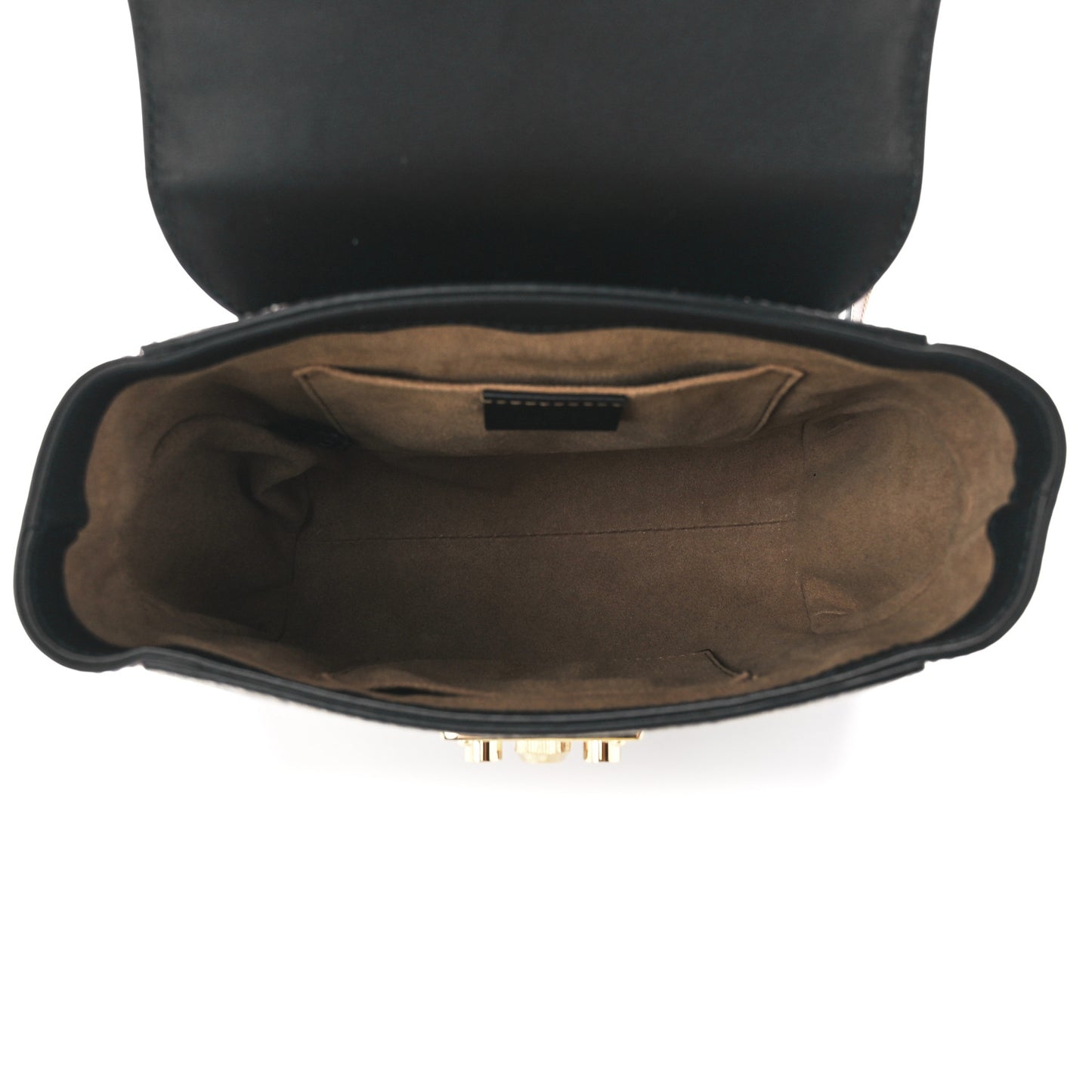 GG Supreme Monogram Calfskin Padlock Backpack Beige Cuir Black