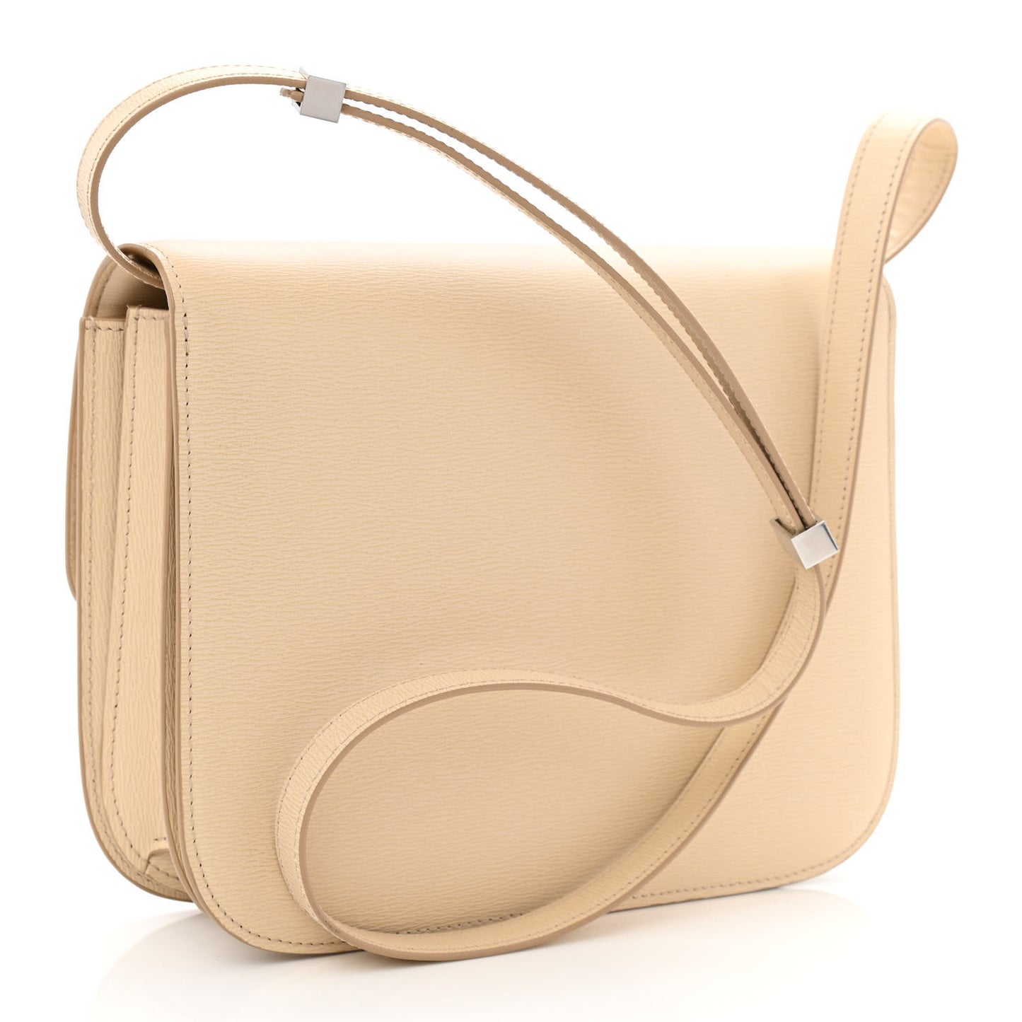 Liege Calfskin Medium Classic Box Flap Bag Cream