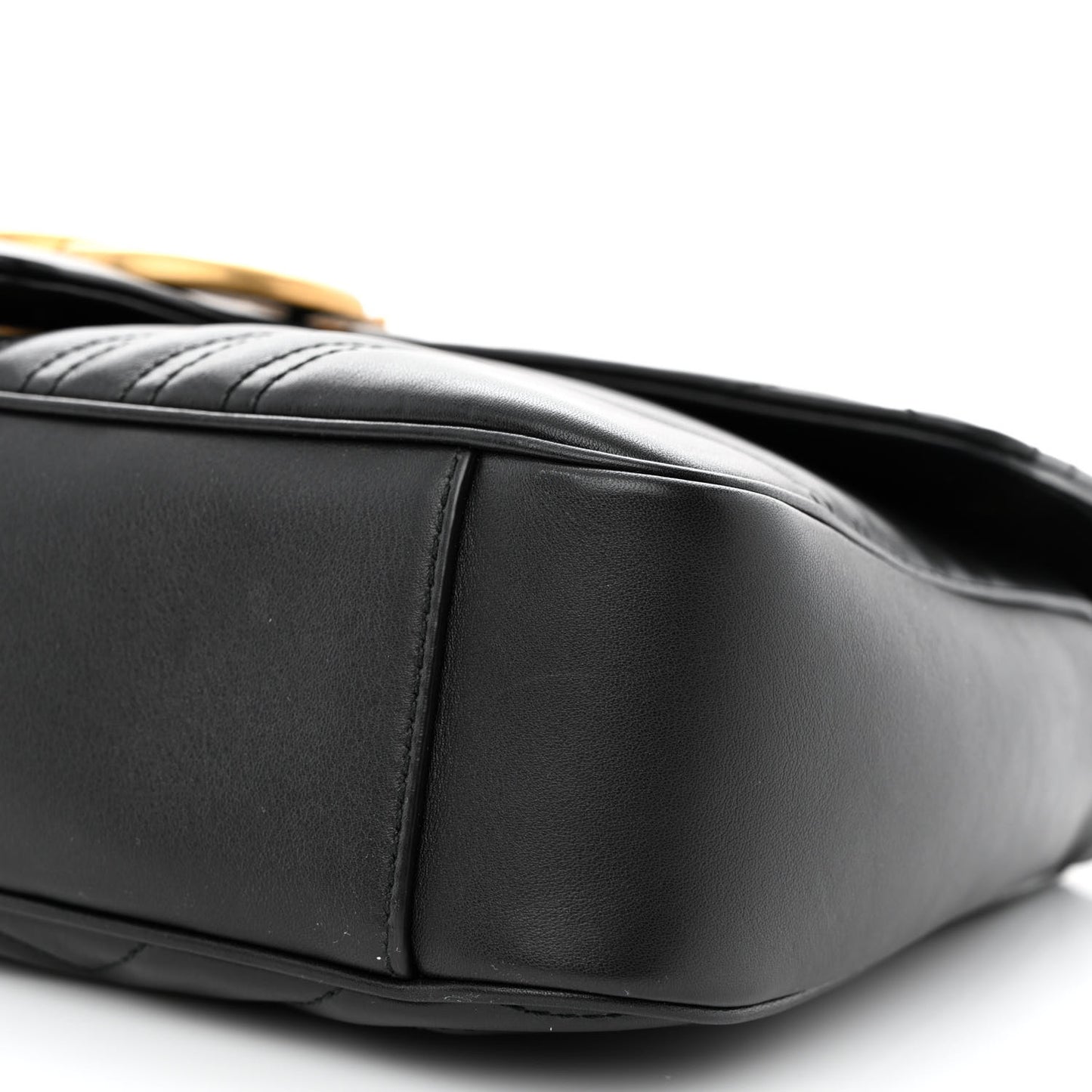 Calfskin Matelasse Medium GG Marmont Shoulder Bag Black