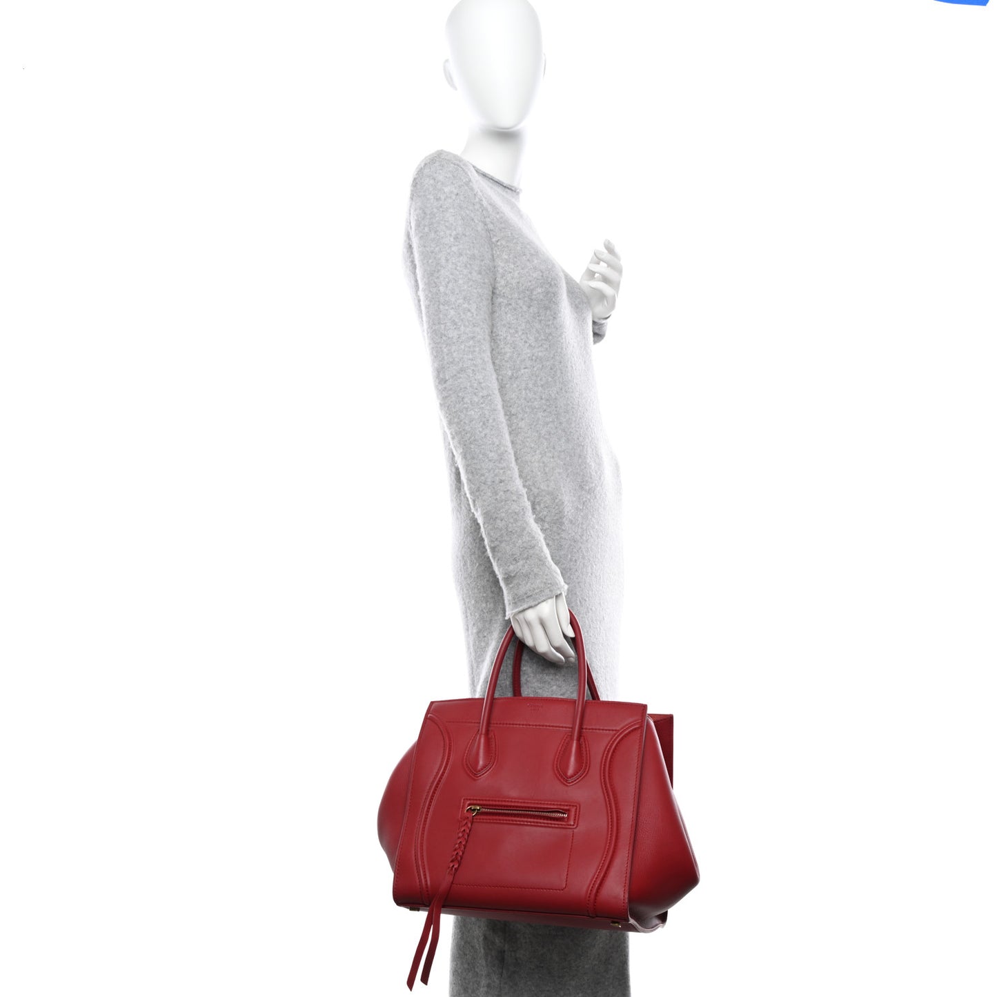Supple Calfskin Medium Phantom Luggage Red