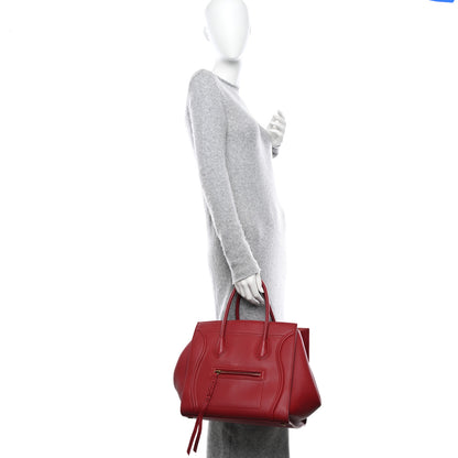 Celine Supple Calfskin Medium Phantom Luggage Red 2 of 14