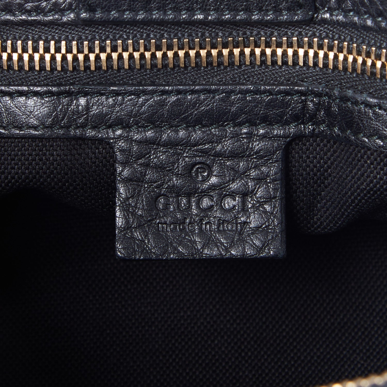 Gucci Pebbled Calfskin Medium Bamboo Shopper Tote Black 8 of 8