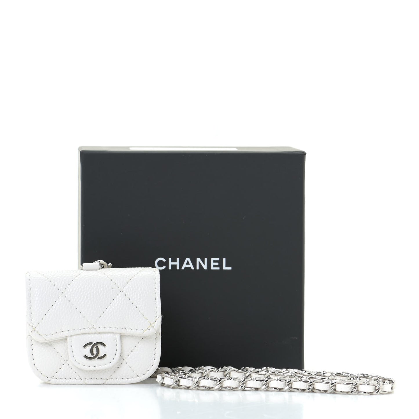 Caviar Quilted Airpods Pro Case White