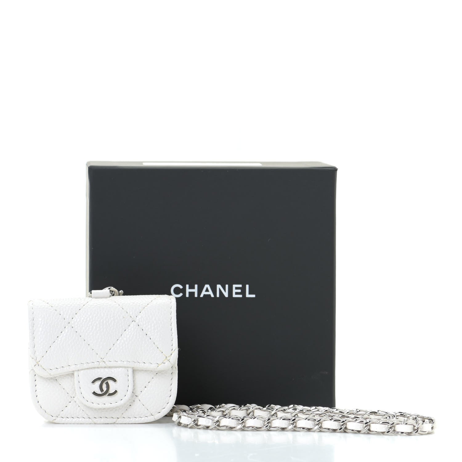 Chanel Caviar Quilted Airpods Pro Case White 10 of 11