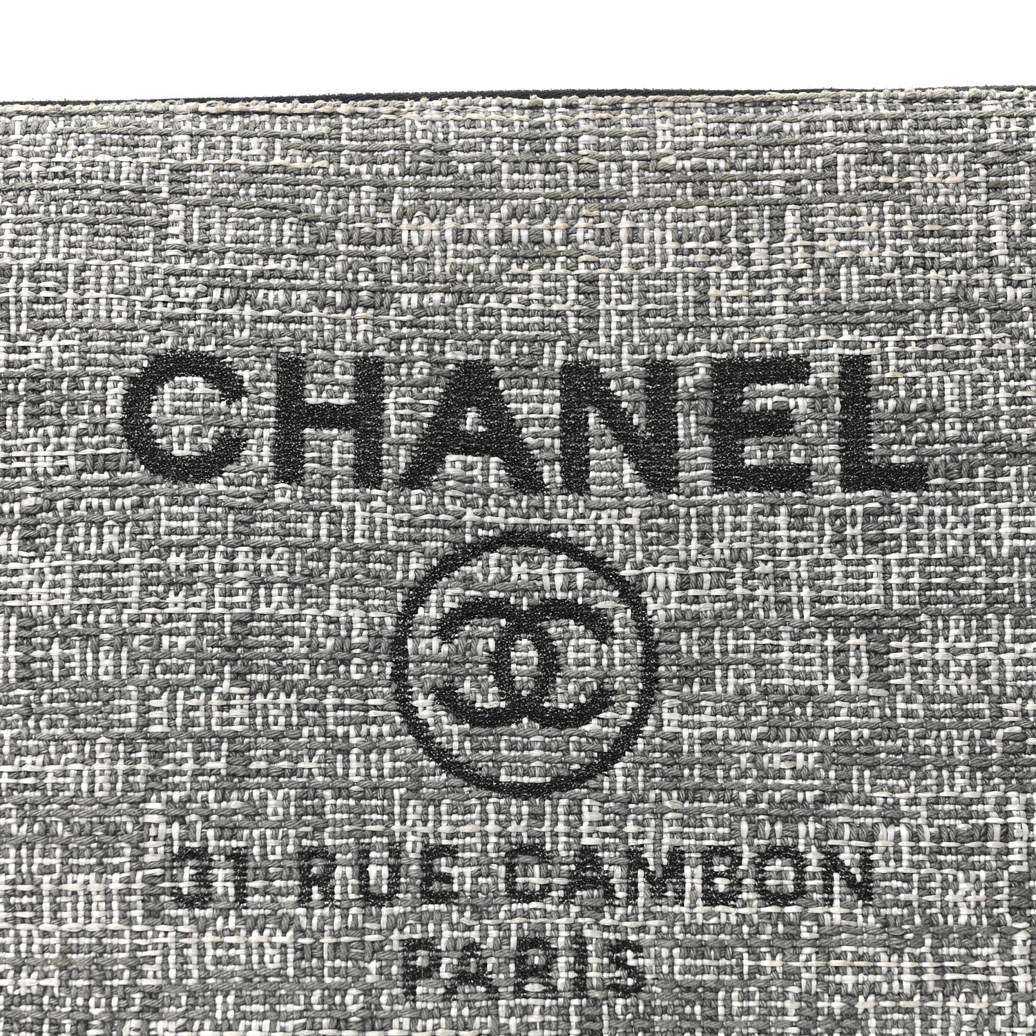 Chanel Canvas Large Deauville Pouch Grey 8 of 10