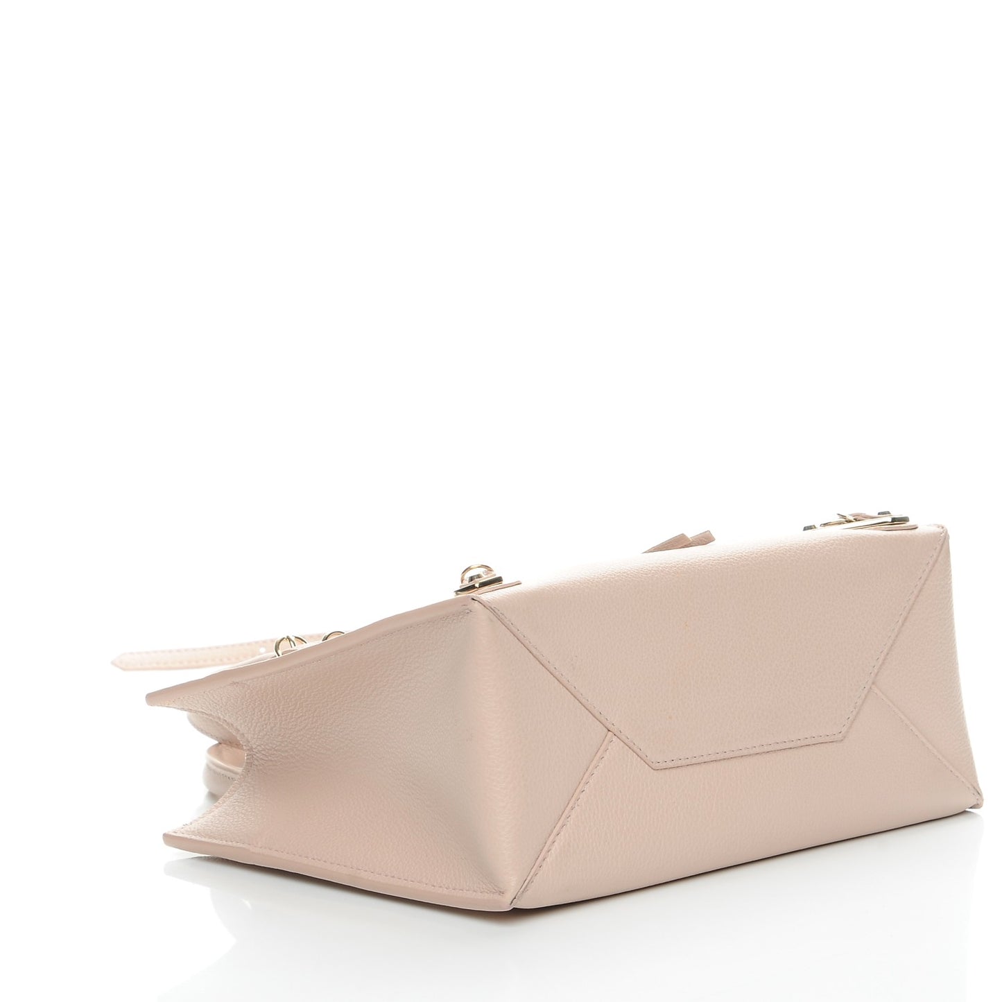 Grained Calfskin Gold Metallic Edge Hardware Papier Mini A4 Tote