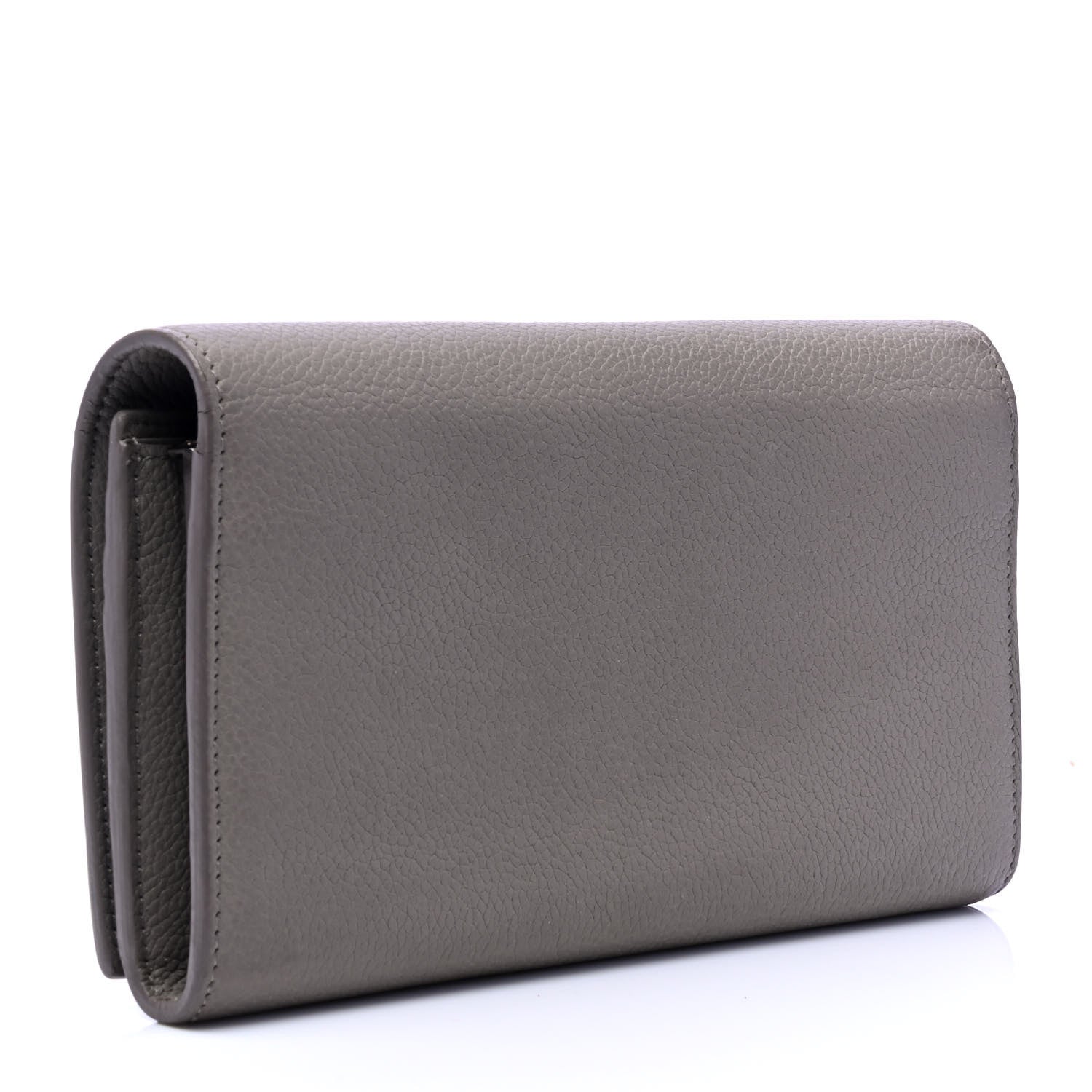 Saint Laurent Calfskin Classic Large Flap Wallet Grey 2 of 5