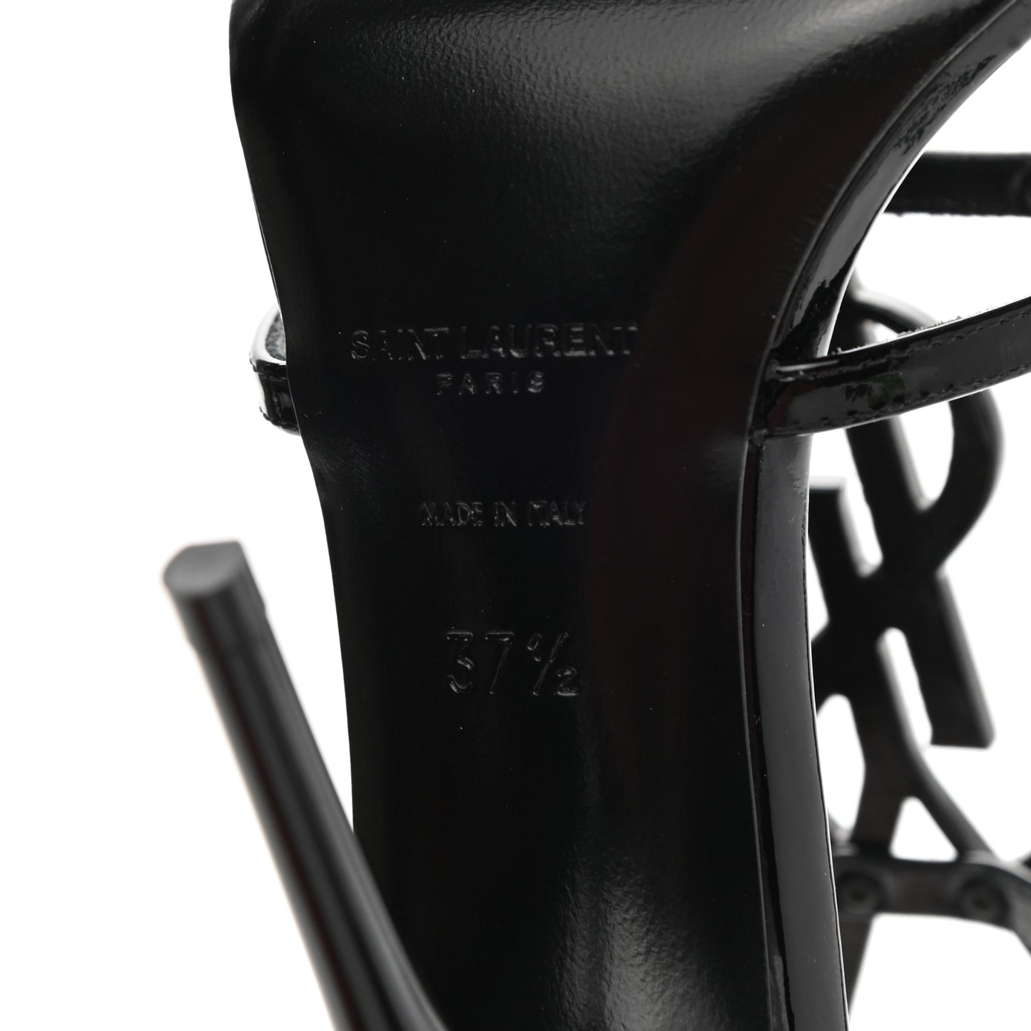 Patent Calfskin Cassandra 110 Sandals 37.5 Black