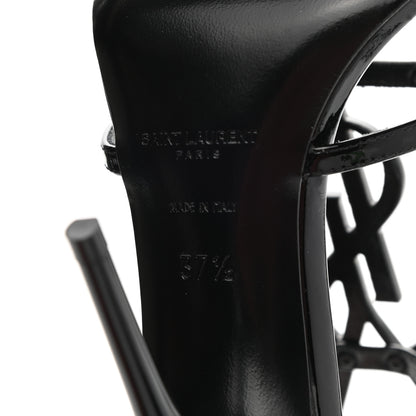 Saint Laurent Patent Calfskin Cassandra 110 Sandals 37.5 Black 6 of 9