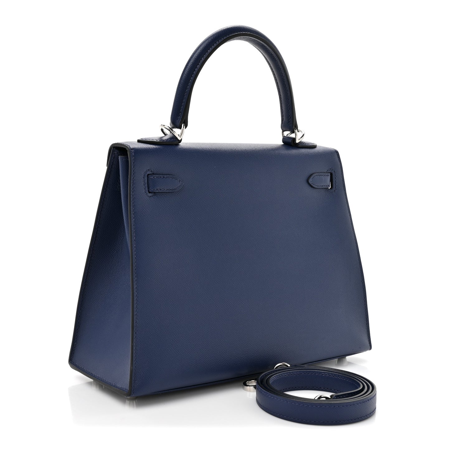 Madame Calfskin Kelly Sellier 25 Bleu Encre