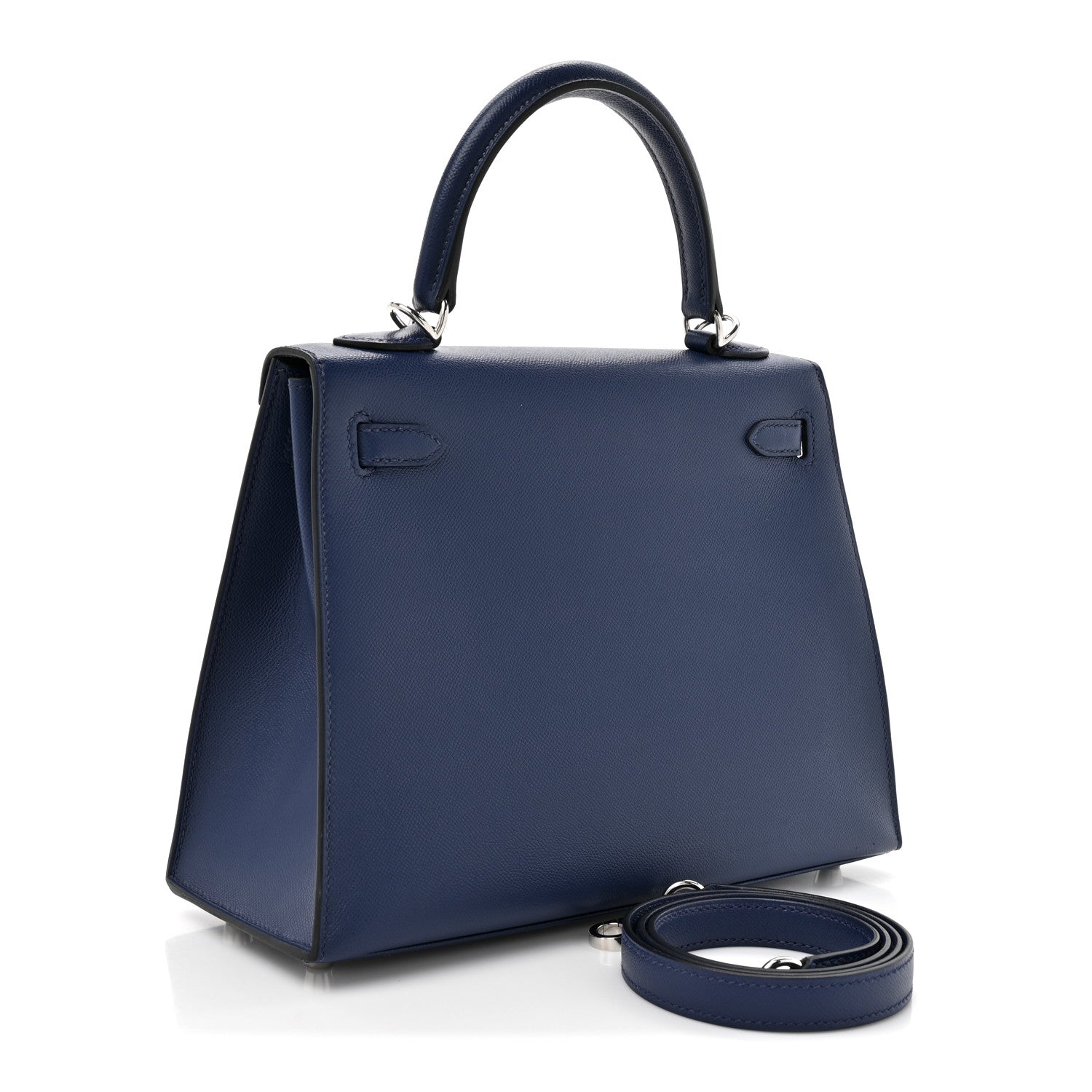Hermes Madame Calfskin Kelly Sellier 25 Bleu Encre 3 of 13
