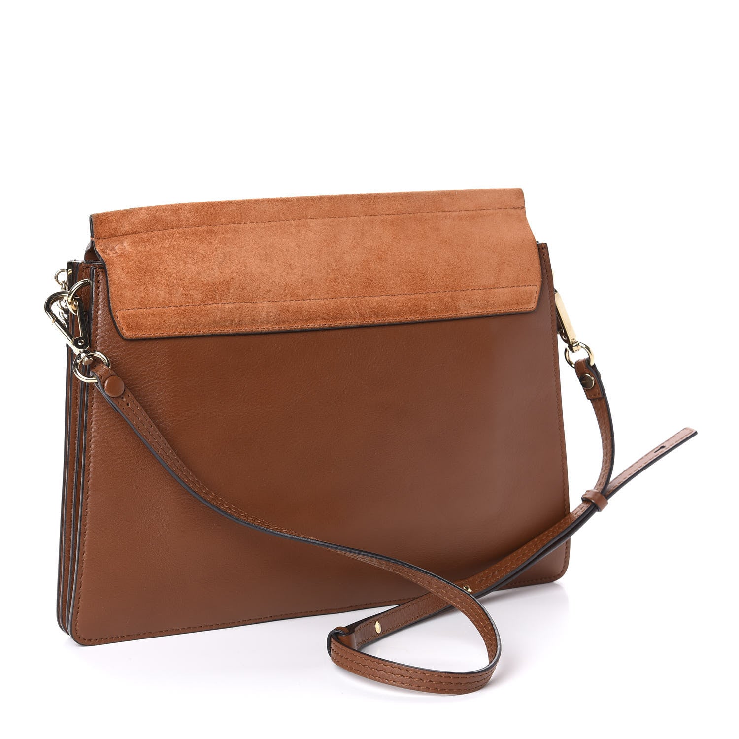 Chloe Suede Calfskin Medium Faye Shoulder Bag Tobacco 3 of 10