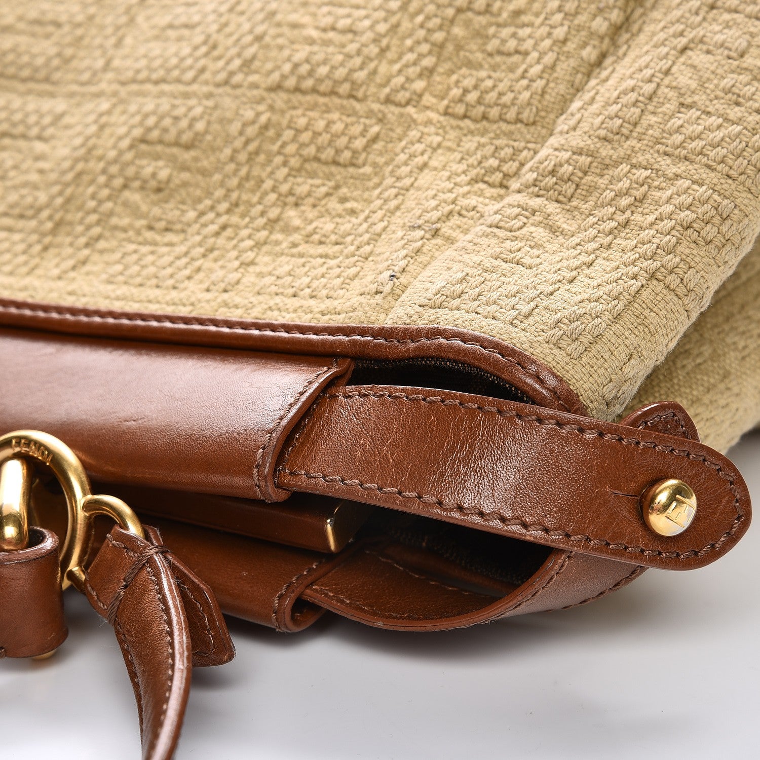 Fendi Corda Zucca Large Peekaboo Iconic Satchel Cognac 17 of 19