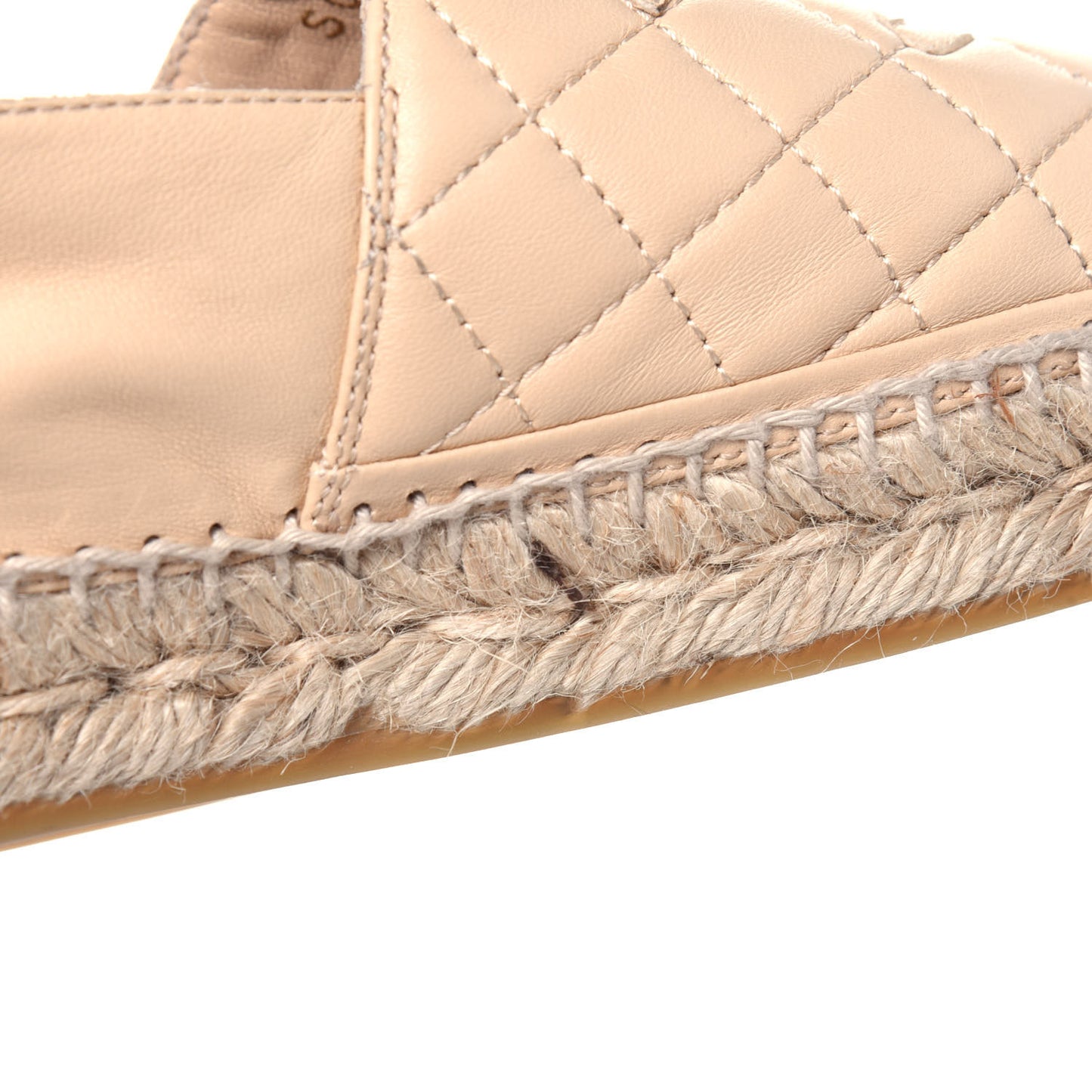 Lambskin Quilted CC Espadrilles 41 Beige