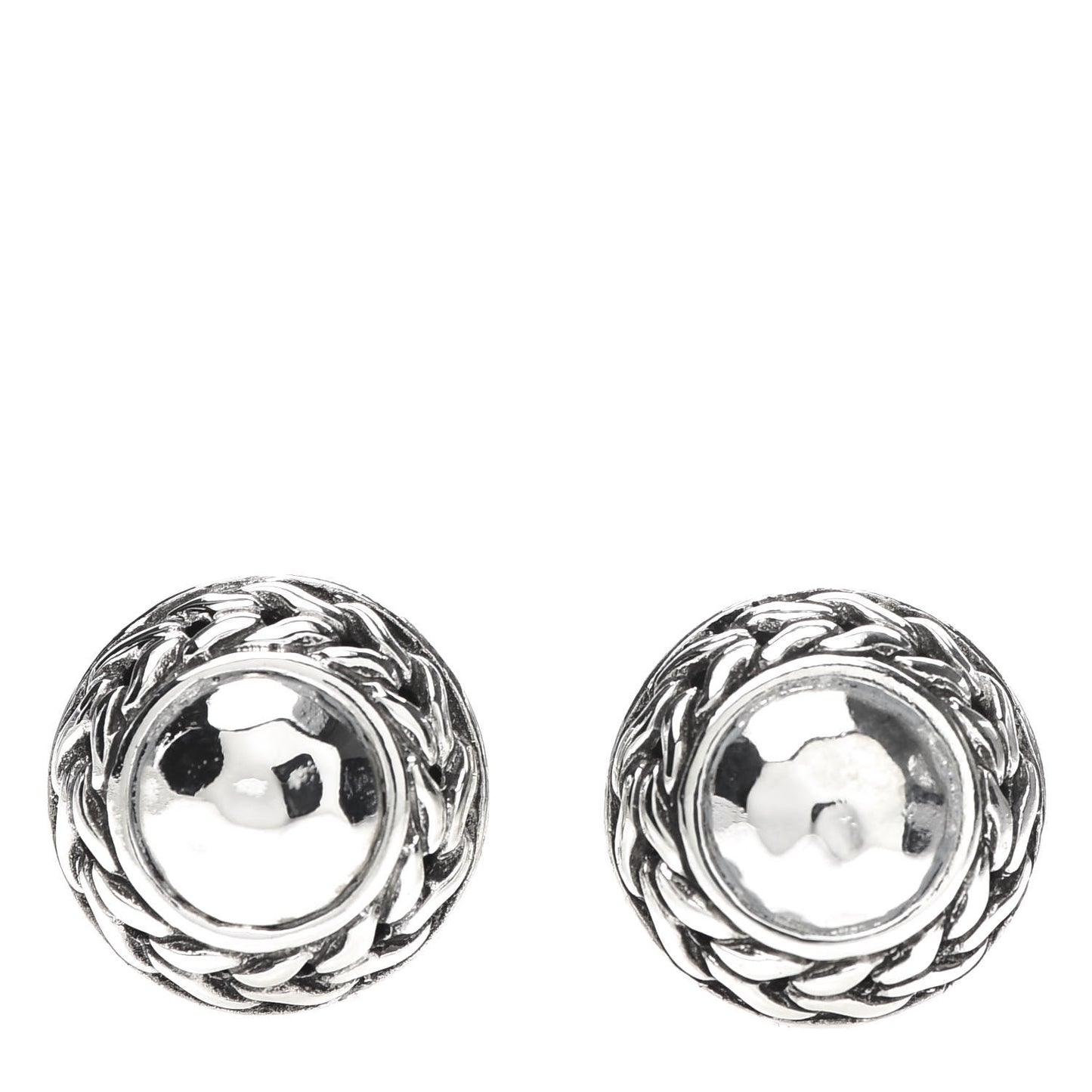 Sterling Silver Palu Round Earrings