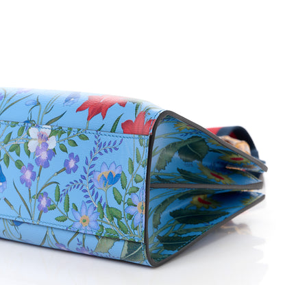 Gucci Calfskin Bamboo Web New Flora Small Nymphaea Top Handle Bag Azure 13 of 15