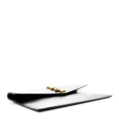 Saint Laurent Smooth Shiny Calfskin Monogram Uptown Pouch Black 4 of 6