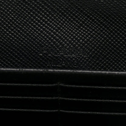 Prada Saffiano Metal Continental Flap Wallet Black 6 of 6