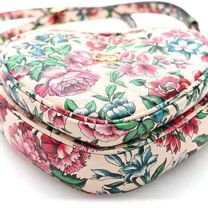 Gucci Calfskin Brit Roses Print Matelasse Diagonal Mini Interlocking G Heart Shoulder Bag Multicolor Multicolor 9 of 9