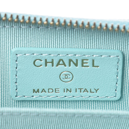 Chanel Caviar Quilted Zip Coin Purse Light Blue 12 of 16