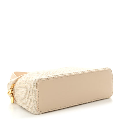 Loro Piana Woven Cotton L19 Extra Pocket Pouch Natural Lotus Root 4 of 9