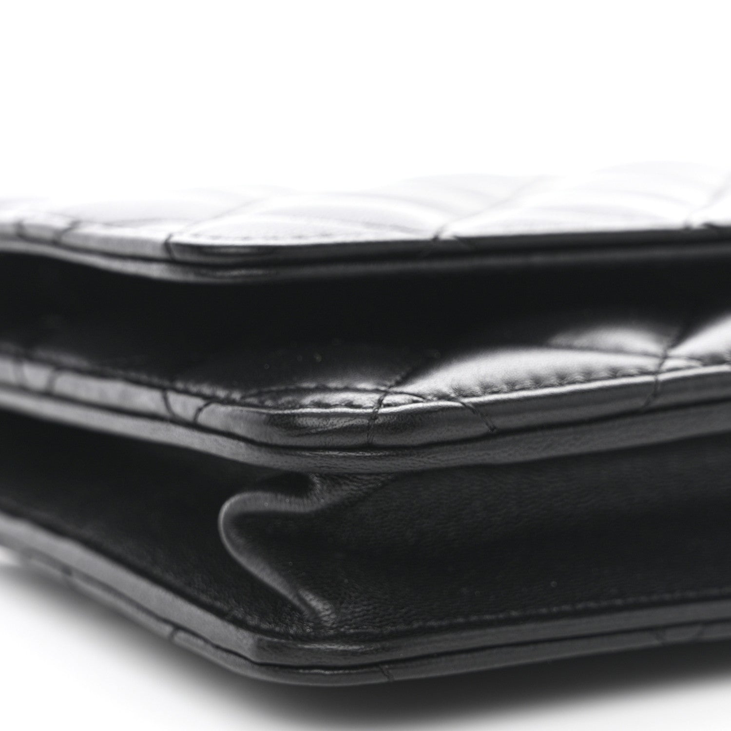 Chanel Lambskin Quilted Wallet On Chain WOC Black 10 of 12