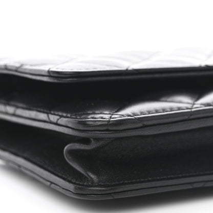 Chanel Lambskin Quilted Wallet On Chain WOC Black 10 of 12