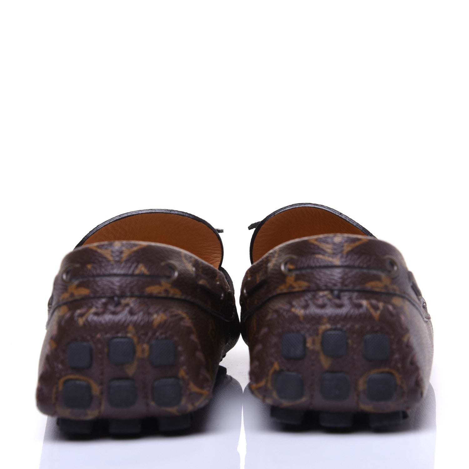 Louis Vuitton Monogram Mens Arizona Car Shoe Moccasin Loafers 9 Macassar 6 of 13