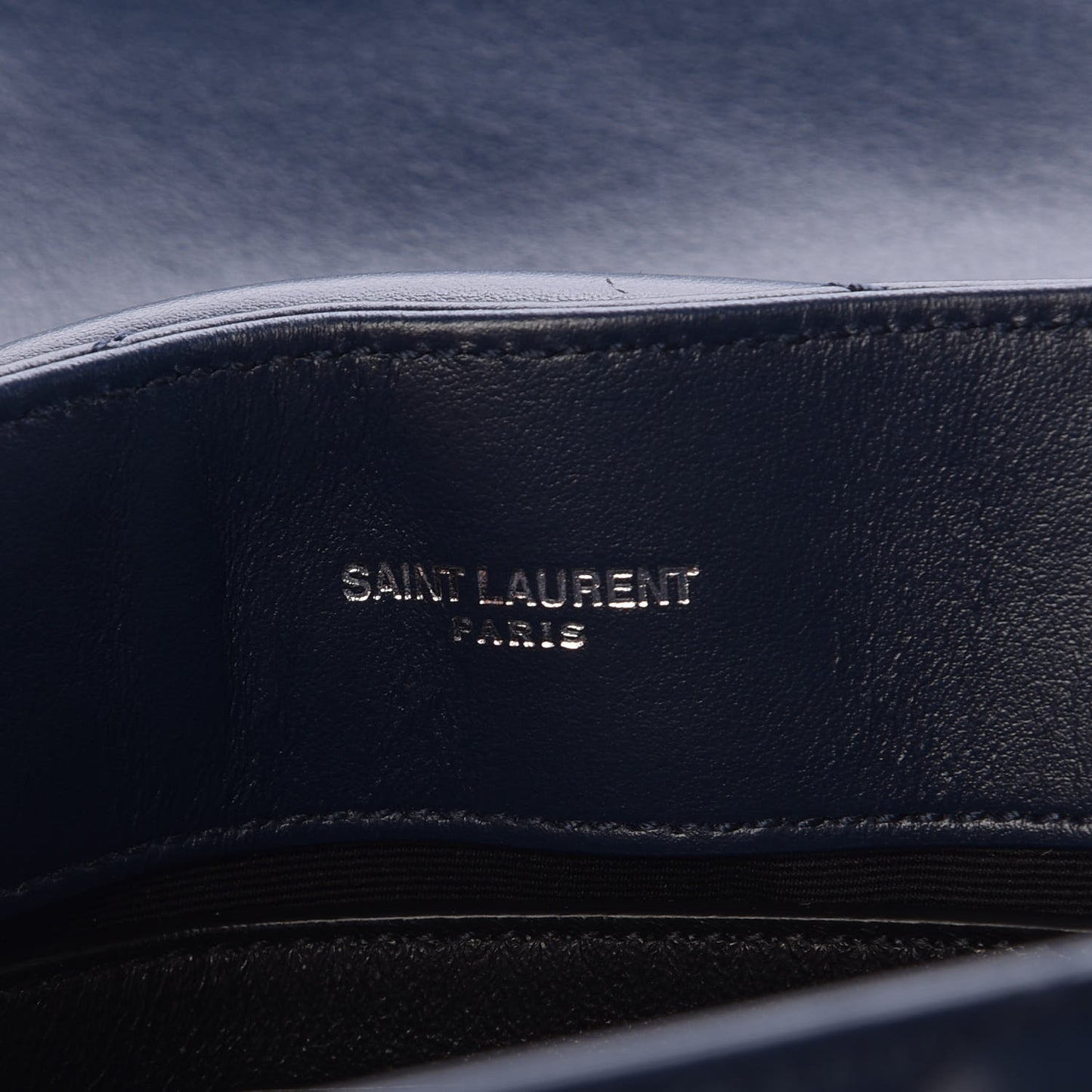 Calfskin Y Quilted Monogram Small Loulou Chain Satchel Denim Blue