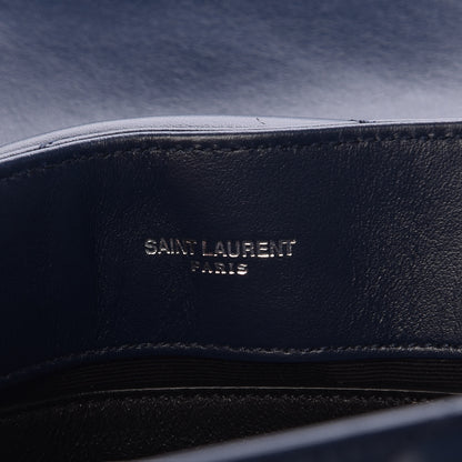 Saint Laurent Calfskin Y Quilted Monogram Small Loulou Chain Satchel Denim Blue 7 of 7