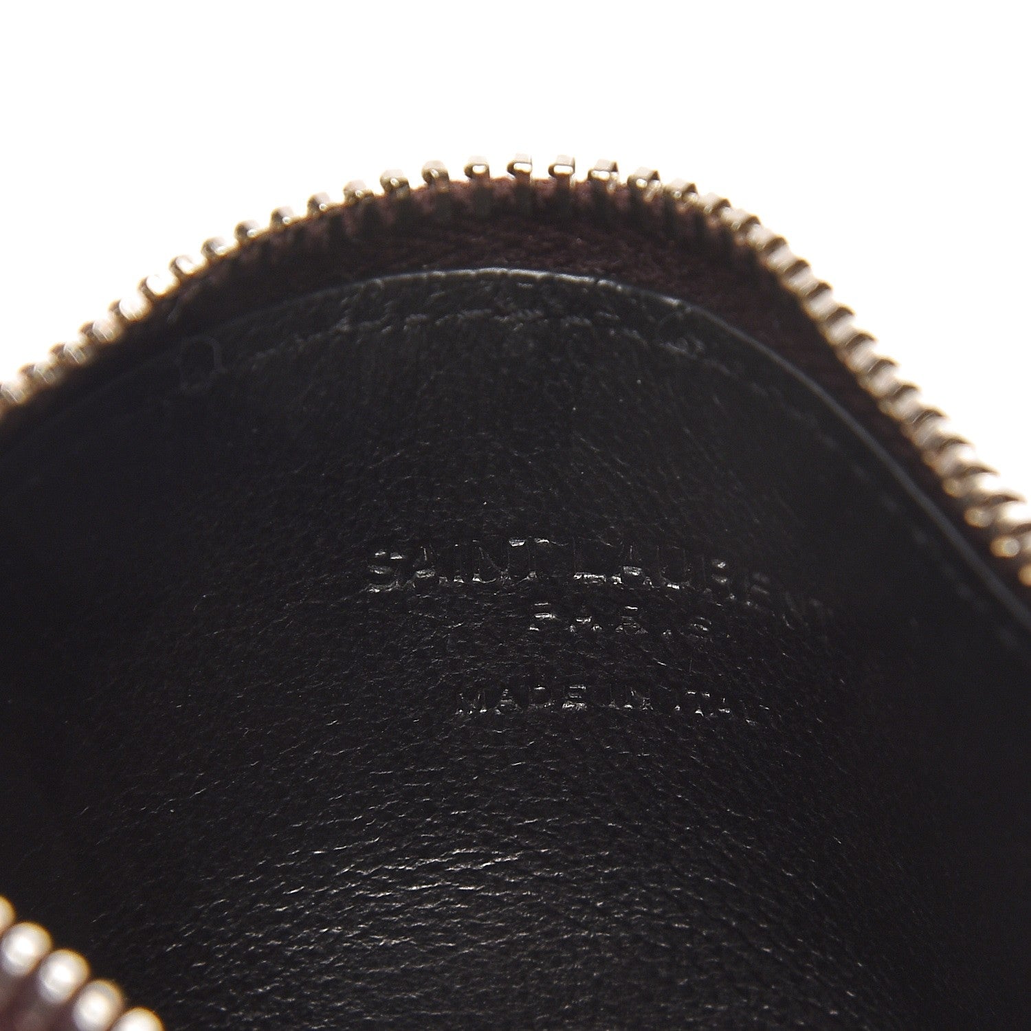 Saint Laurent Grained Calfskin 5 Fragments Zip Pouch Card Holder Bordeaux 6 of 9