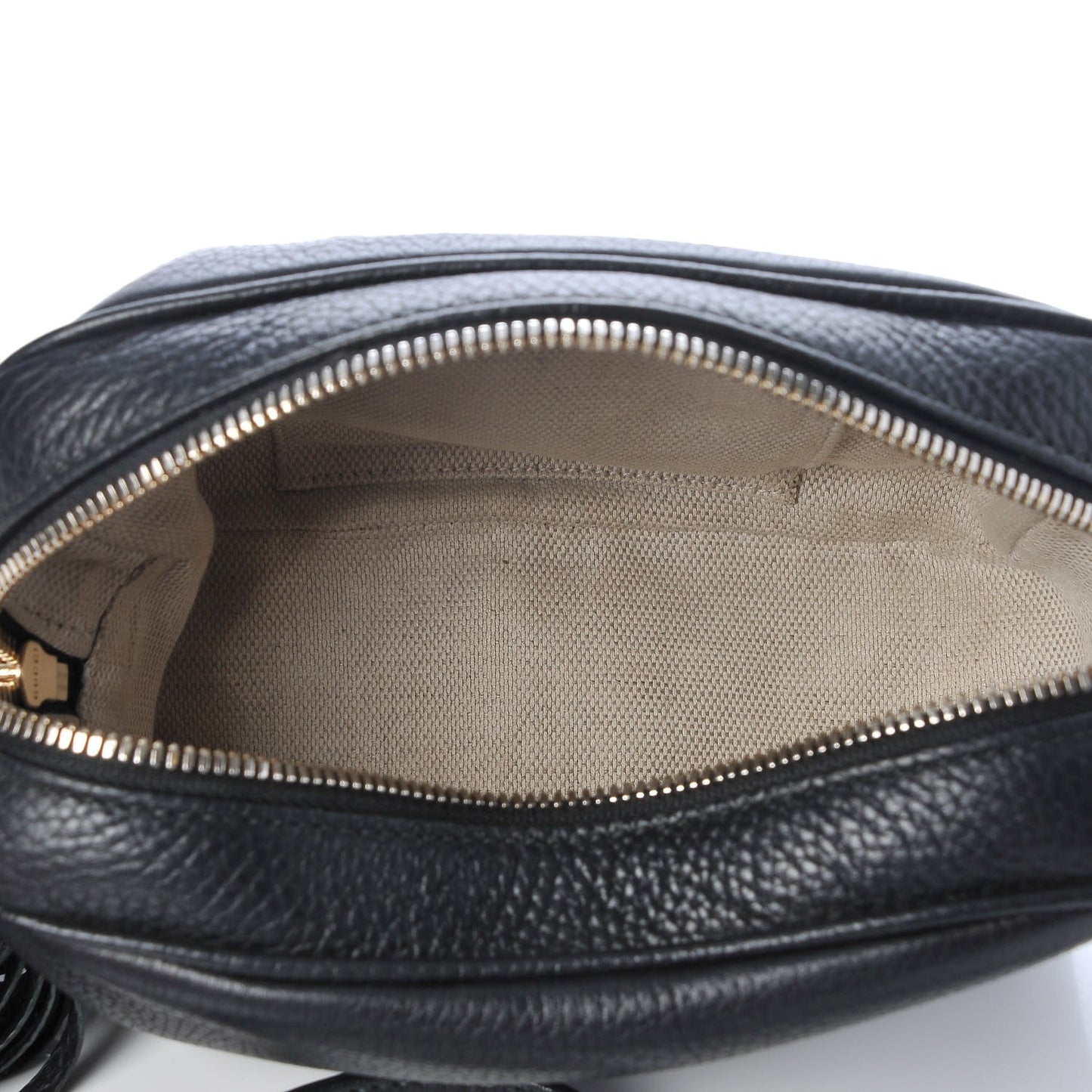 Pebbled Calfskin Small Soho Disco Bag Black