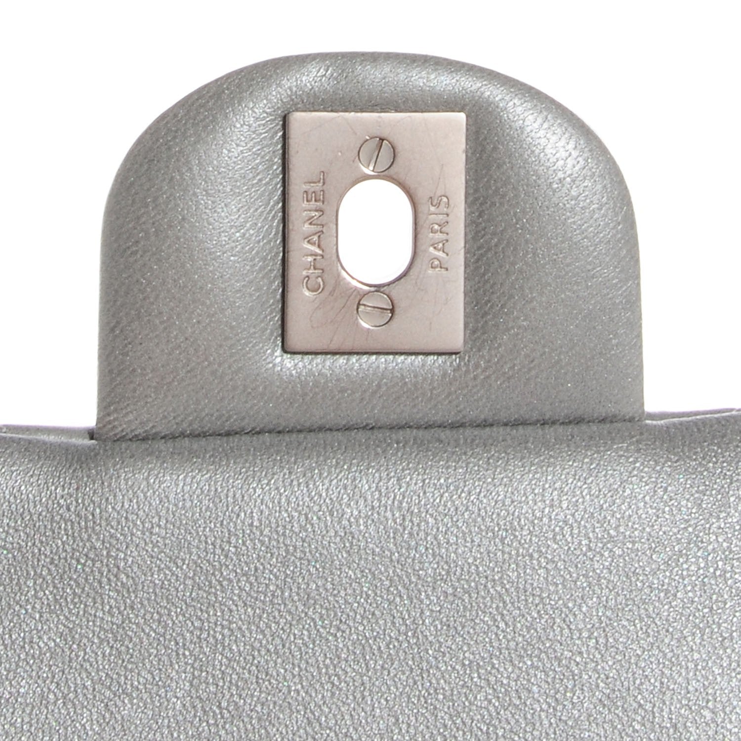 Chanel Lambskin Quilted Clutch With Chain Flap Silver 5 of 8