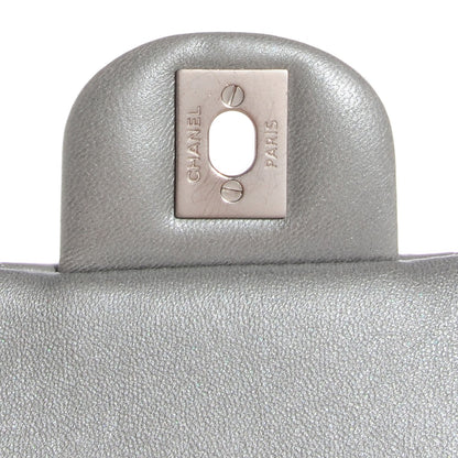 Chanel Lambskin Quilted Clutch With Chain Flap Silver 5 of 8