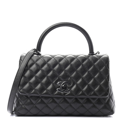 Chanel Caviar Quilted Small Coco Handle Flap So Black 1 of 9