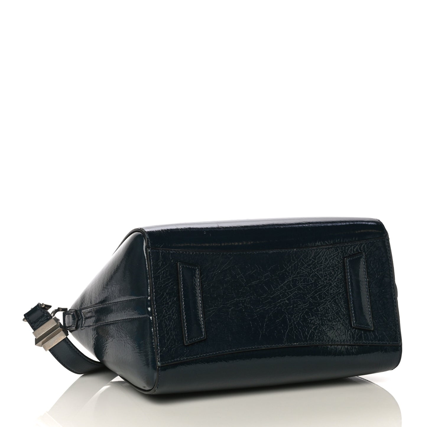 Textured Patent Calfskin Small Antigona Storm Blue
