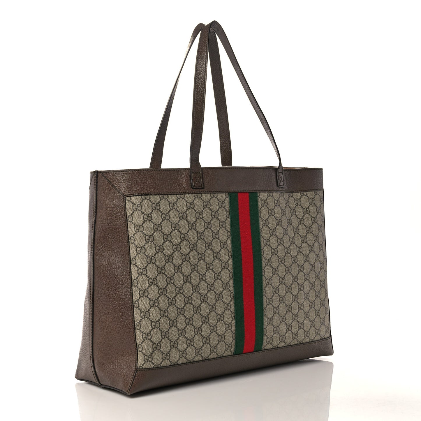 GG Supreme Monogram Web Ophidia Tote Brown