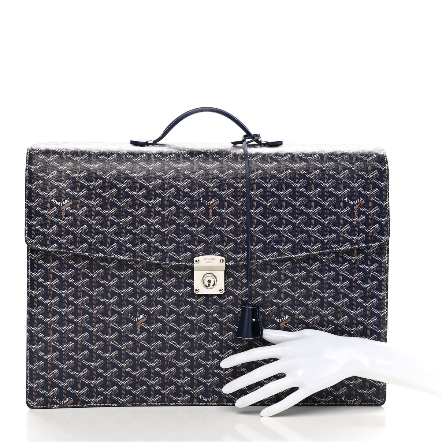 Goyardine Serviette Chypre Briefcase Blue