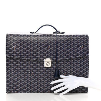 Goyard Goyardine Serviette Chypre Briefcase Blue 2 of 9
